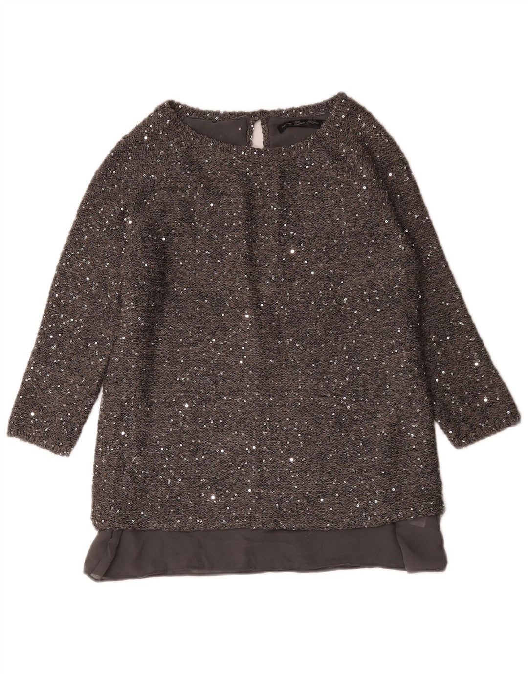 Zara Tunique à manches 3/4 pour femme UK 44 Polyester moucheté gris moyen