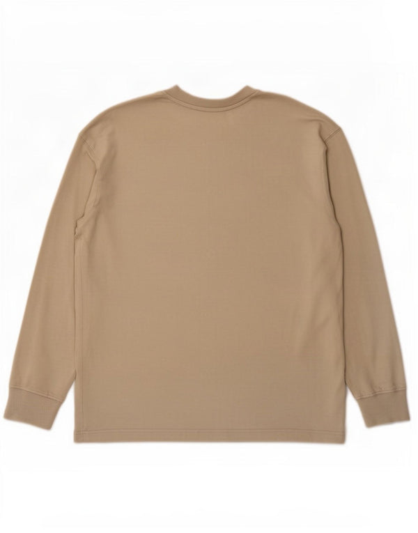 Zara Femme Top Oversize Manches Longues Coton Beige Moyen