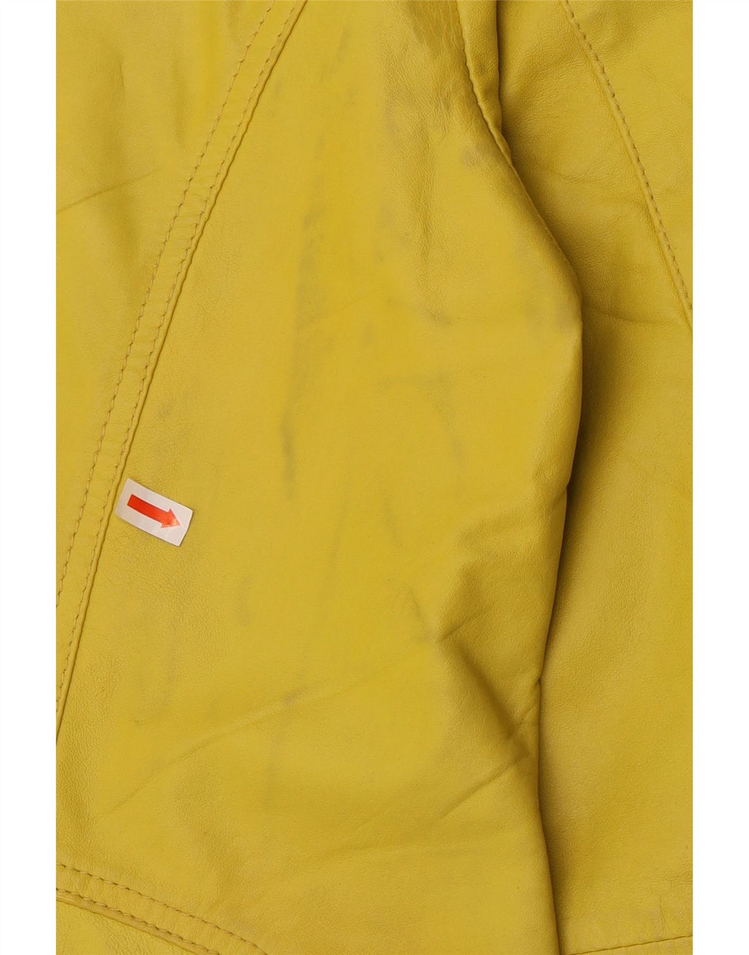 Biba Veste en cuir pour femme UK 14 Cuir tacheté jaune moyen