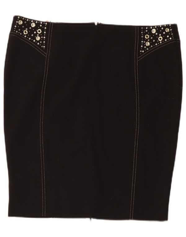 Roccobarocco Jupe crayon femme IT 46 Large W34 Noir Polyester