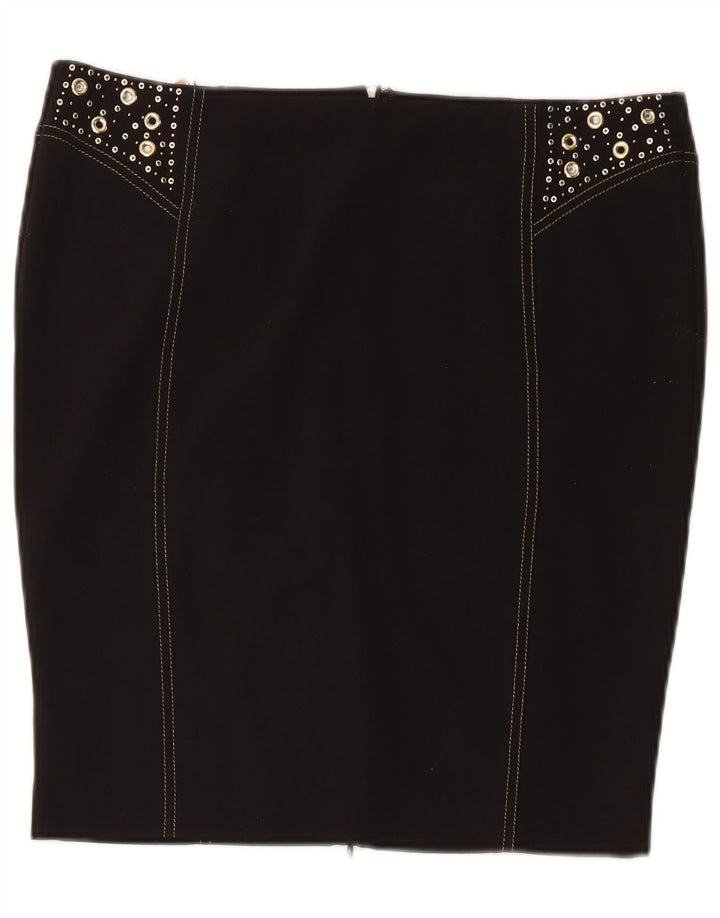 Roccobarocco Jupe crayon femme IT 46 Large W34 Noir Polyester