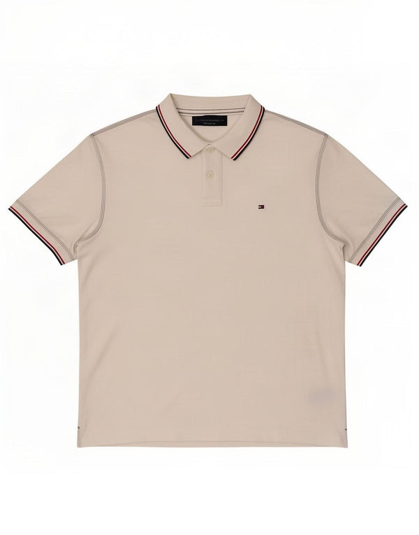 Tommy Hilfiger Mens Polo Shirt Large White Cotton
