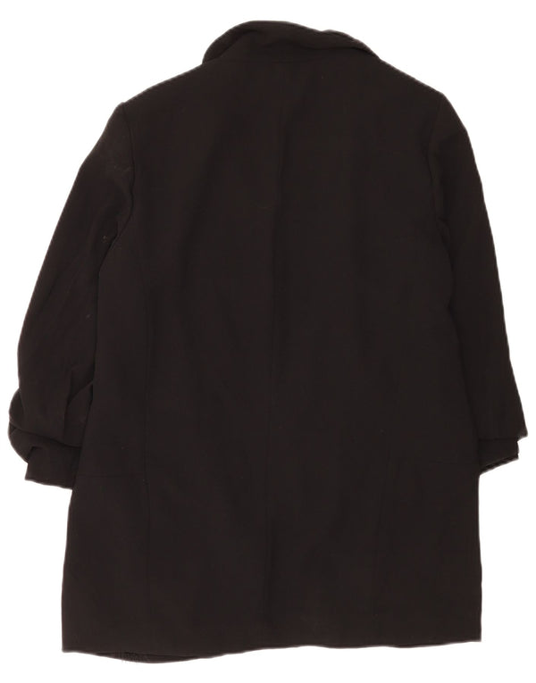 Zara Veste blazer ouverte à manches 3/4 pour femme UK 14 Noir moyen Polyester