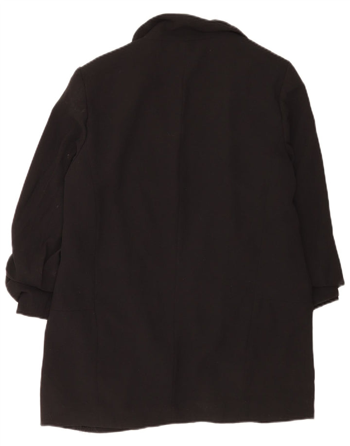 Zara Veste blazer ouverte à manches 3/4 pour femme UK 14 Noir moyen Polyester