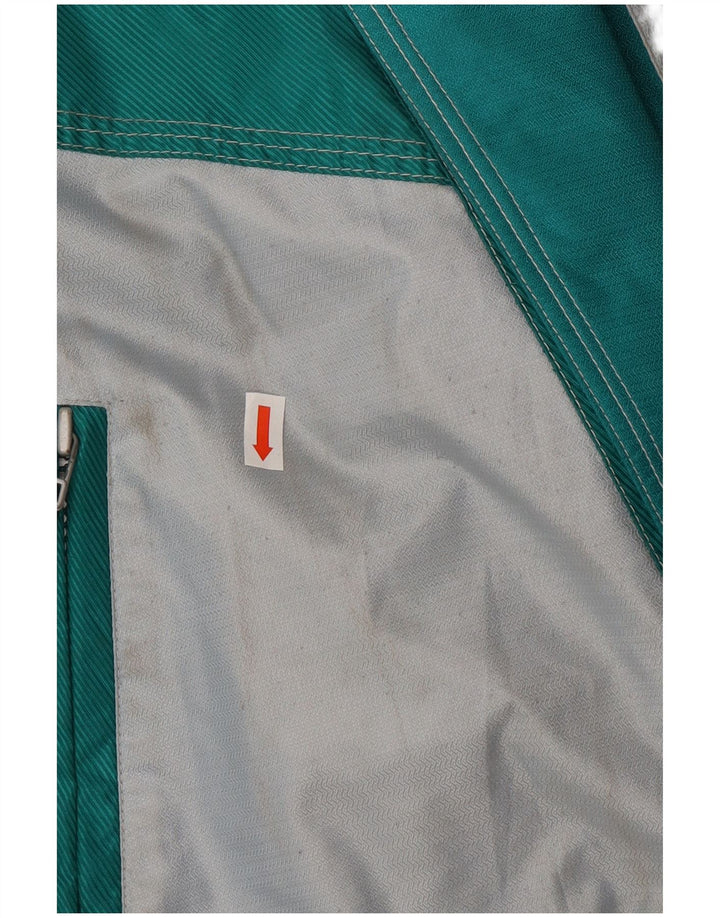vintage Mens Graphic Ski Jacket EU 48 Medium Green Colourblock Polyamide