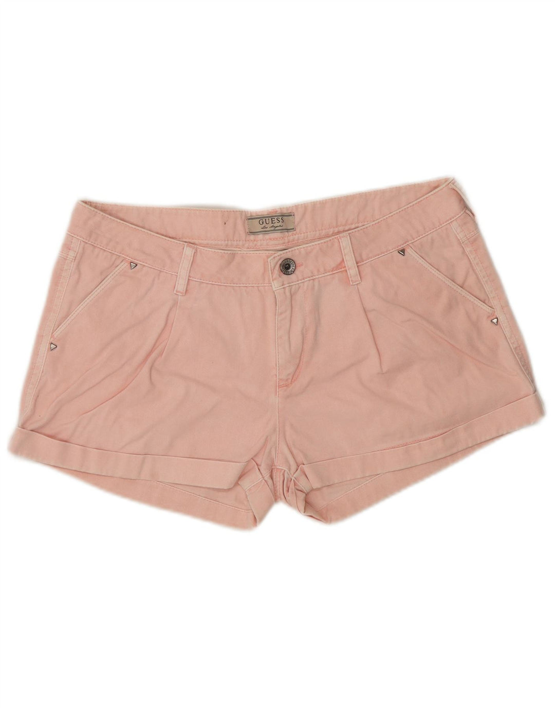 GUESS Short Chino Taille Basse Femme W28 Coton Rose Moyen