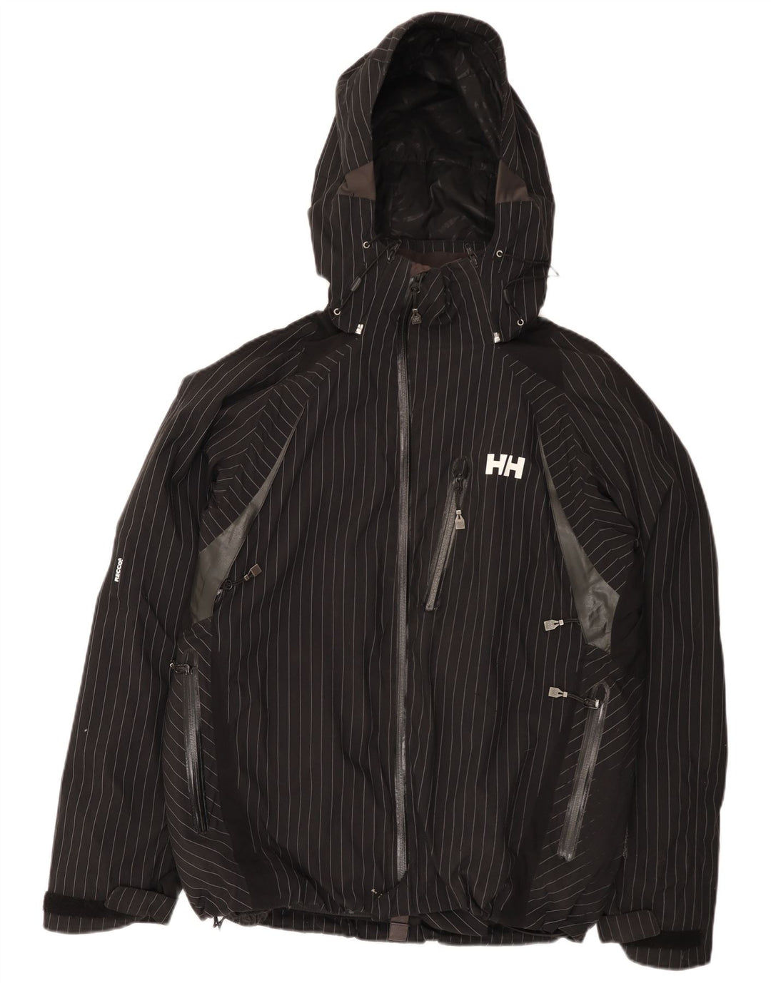 Helly Hansen Veste de pluie à capuche graphique pour homme UK 38 Medium Noir rayé