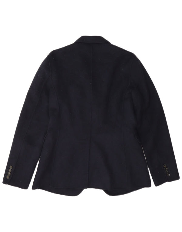 Massimo Dutti Veste Blazer 2 Boutons Femme EU 38 Petite Laine Bleu Marine
