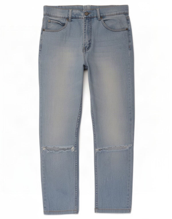 Cheap Monday Mens Distressed Tapered Jeans W30 L27 Blue Cotton