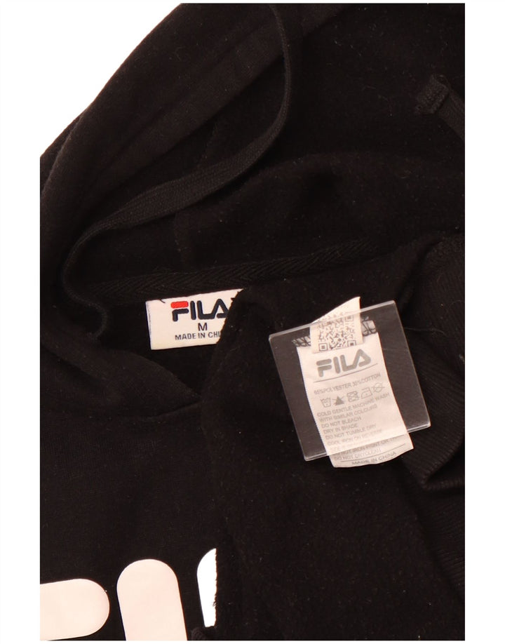 FILA Pull à capuche graphique pour femme UK 14 Noir moyen Polyester