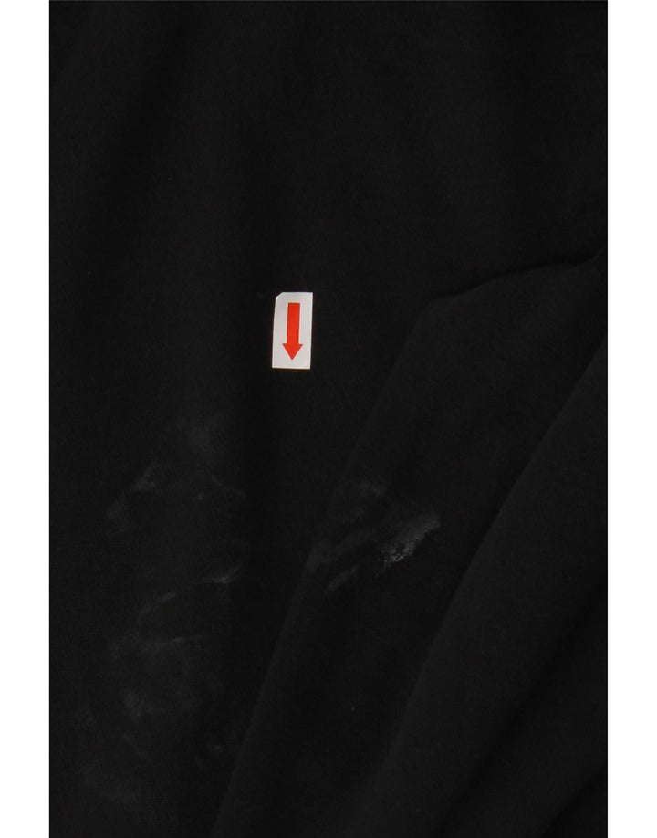 NIKE Pull à capuche surdimensionné pour femme UK 14 en coton noir moyen