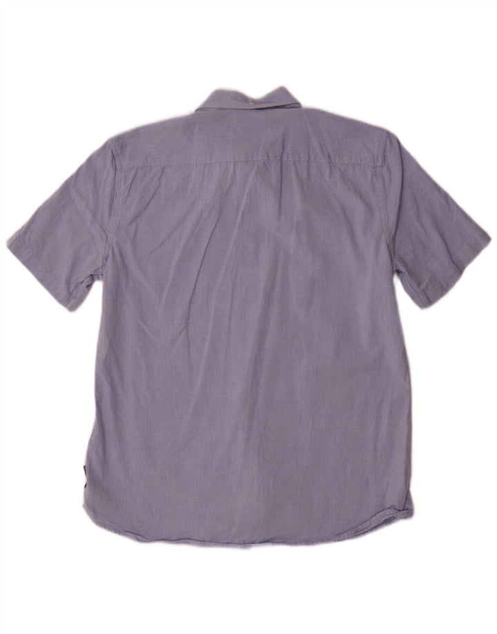 French Connection Chemise à Manches Courtes Homme Bleu Moyen Coton
