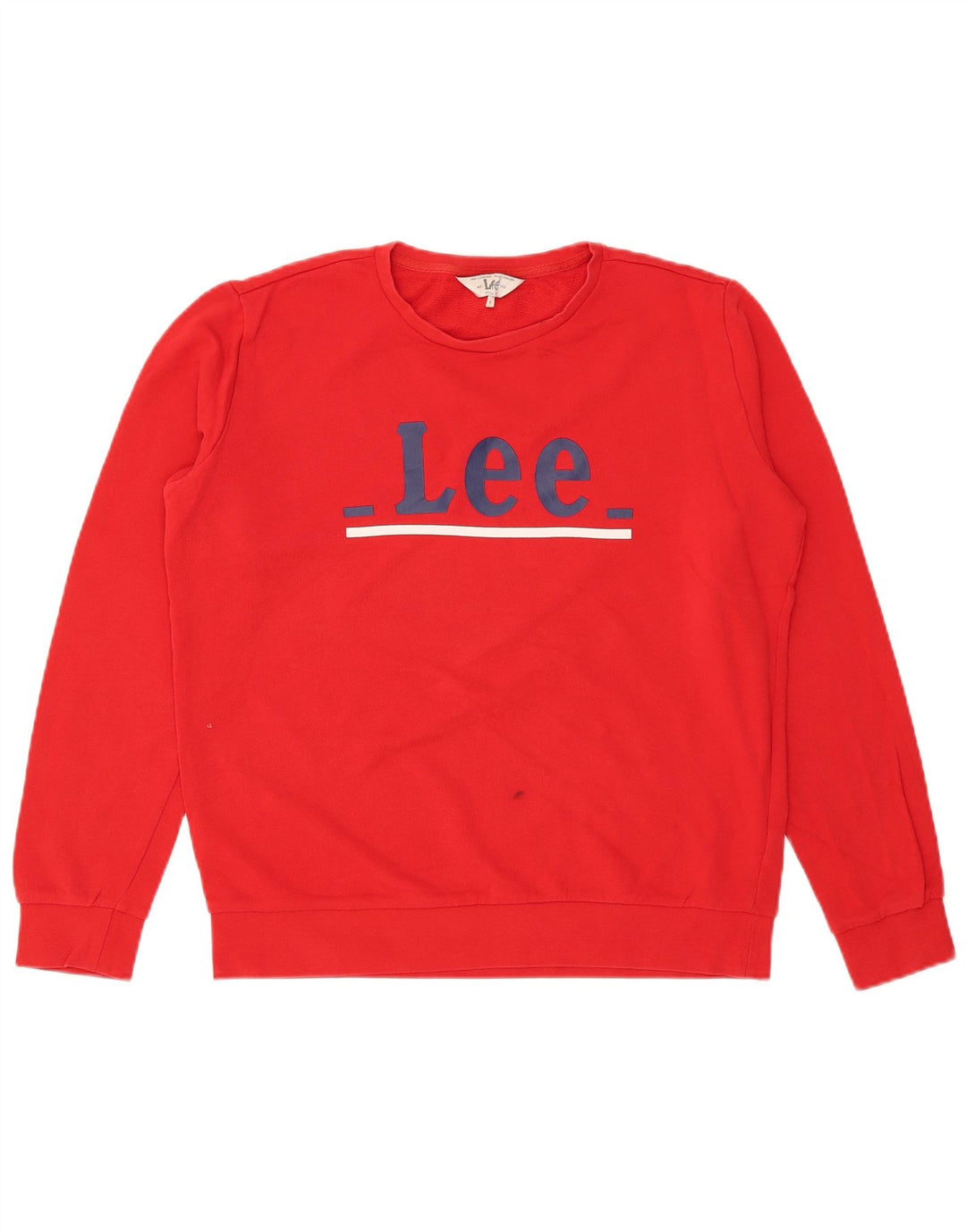 Lee Womens Graphic Regular Fit Sweatshirt Jumper UK 14 Rouge Moyen Coton