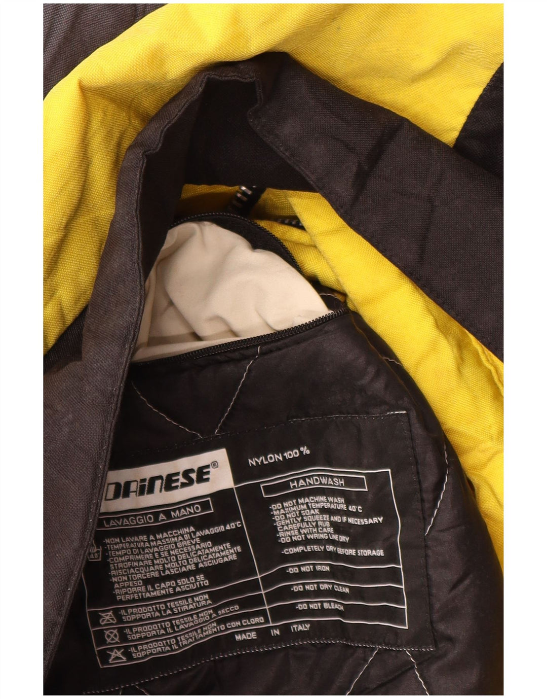 Dainese Veste Moto Racer Biker Homme UK 38 Nylon Colorblock Jaune Moyen