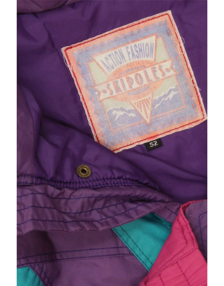 veste de ski à capuche homme vintage IT 52 XL Nylon colour block multicolore