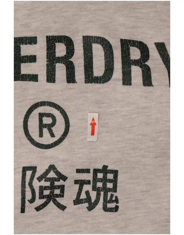 Superdry Pull à Capuche Graphique Homme Gris Moyen Coton