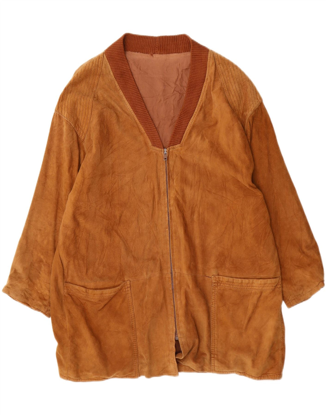 veste en daim homme vintage UK 40 Grand Marron