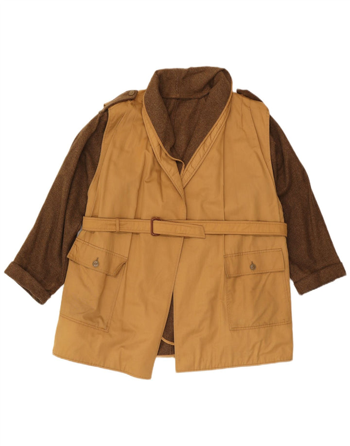 veste militaire femme vintage UK 12 Colorblock beige moyen
