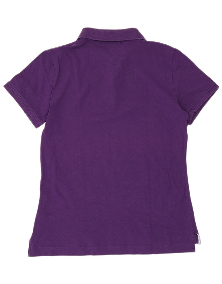 TOMMY HILFIGER Polo coupe classique pour femme UK 14 Grand coton violet