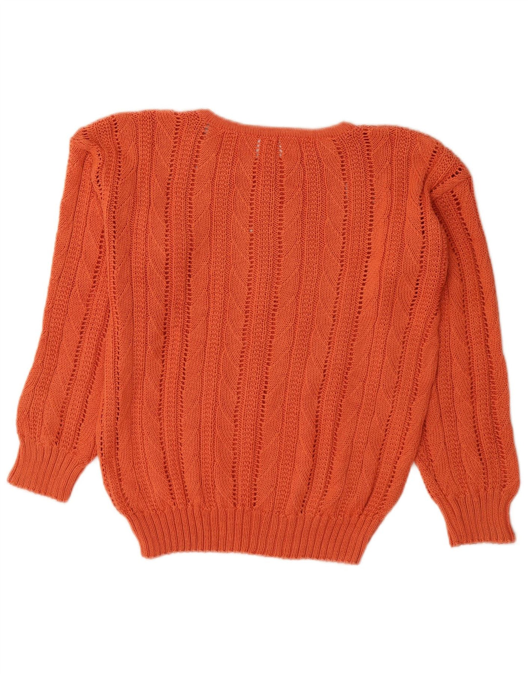 VINTAGE Pull ras du cou pour femme UK 14 Orange moyen