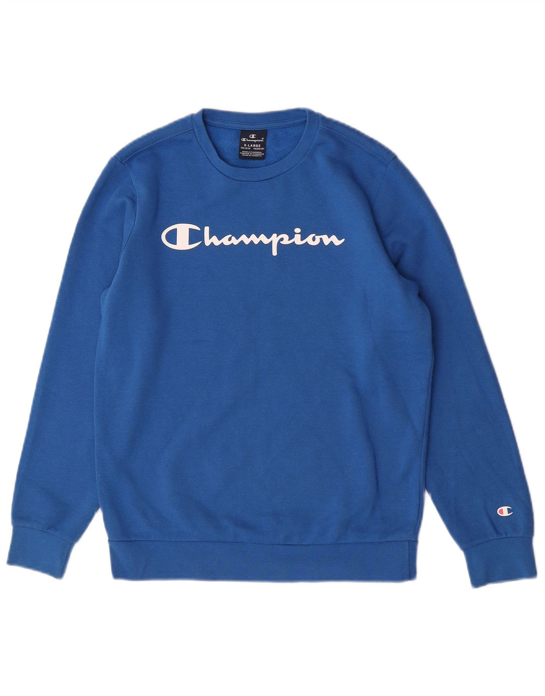 Champion Sweat-Shirt Graphique Garçon 13-14 Ans XL Bleu Coton