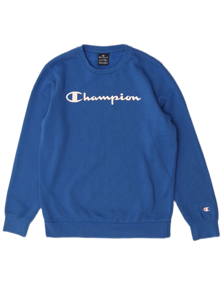 Champion Sweat-Shirt Graphique Garçon 13-14 Ans XL Bleu Coton