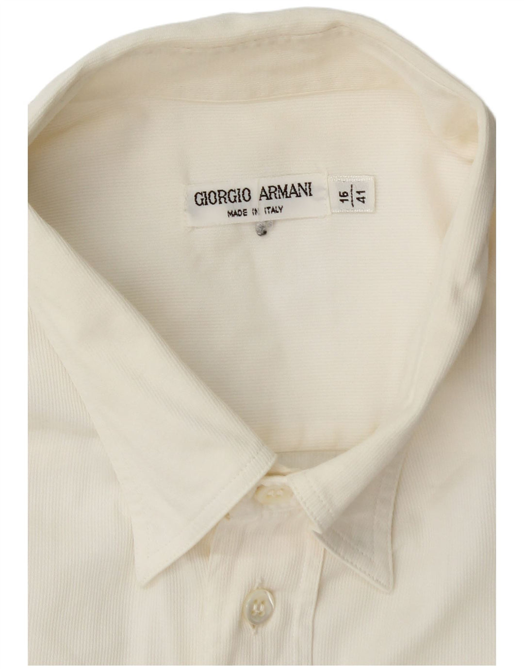 GIORGIO ARMANI Chemise Homme Taille 16 41 Large Blanc Cassé