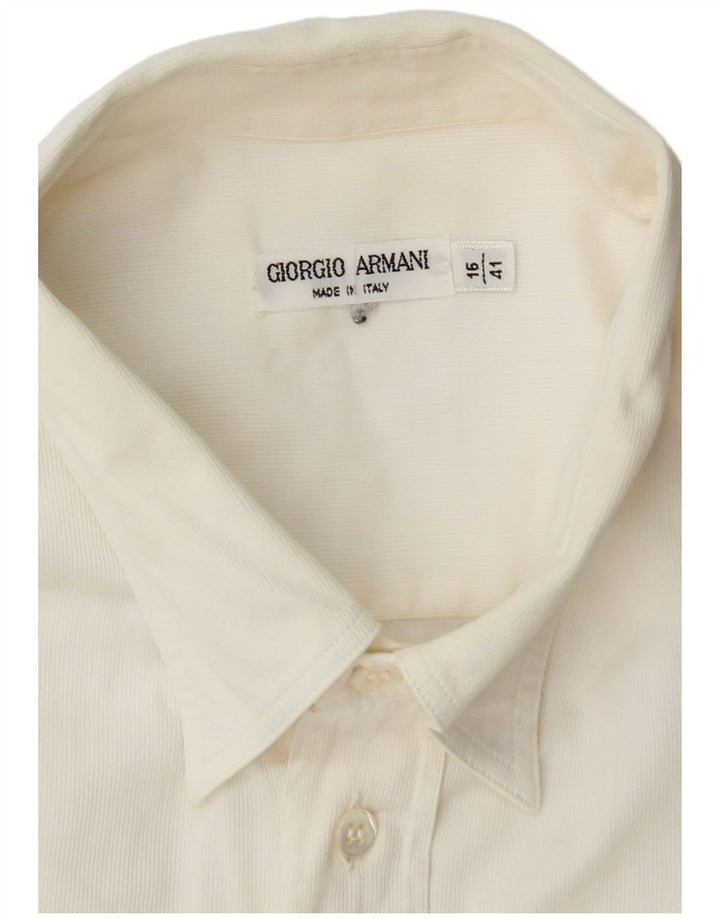 GIORGIO ARMANI Chemise Homme Taille 16 41 Large Blanc Cassé
