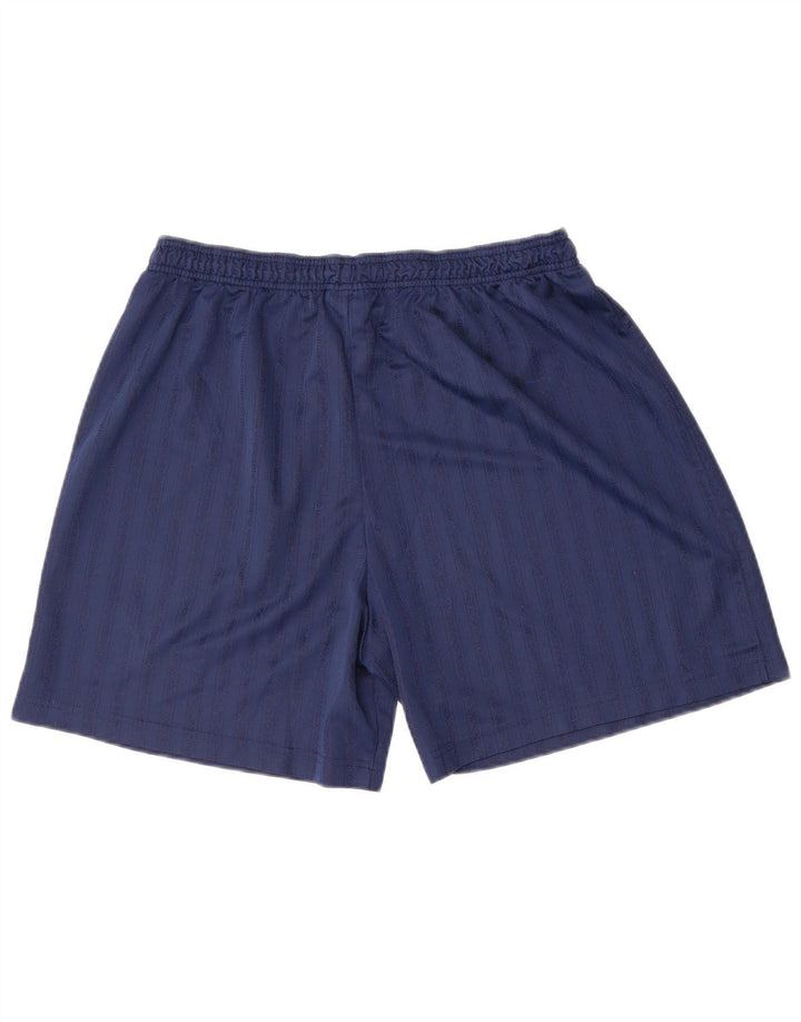 Umbro Short de sport homme XL bleu marine à fines rayures en polyester