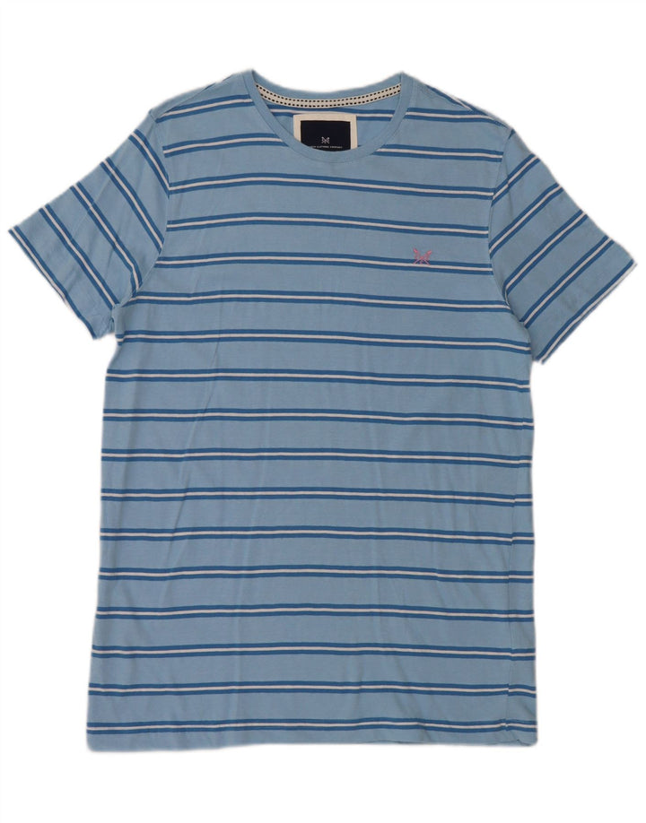 CREW CLOTHING T-Shirt Homme Bleu Moyen Rayé Coton