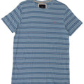 CREW CLOTHING T-Shirt Homme Bleu Moyen Rayé Coton