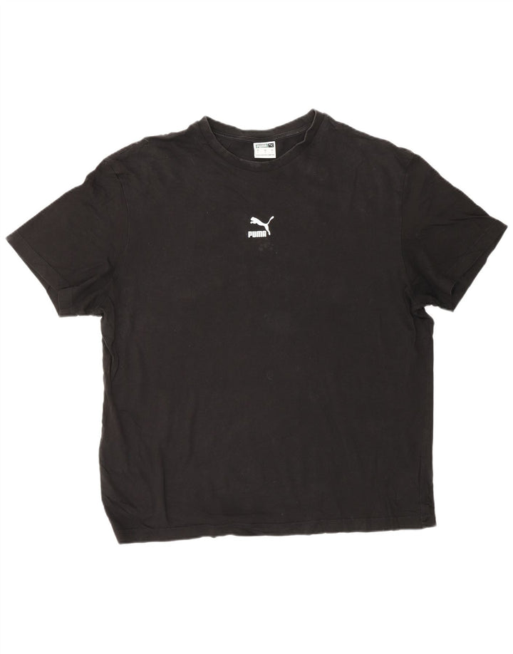 Puma T-shirt graphique pour hommes, grand, noir, coton