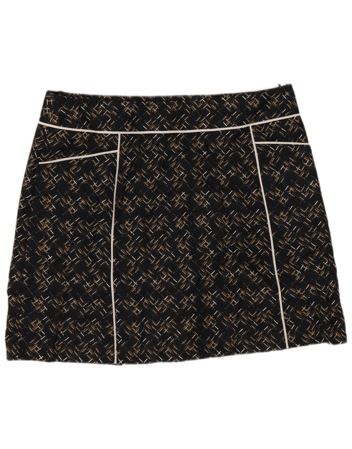 IZOD Mini jupe femme US 6 Medium W32 noir géométrique polyester