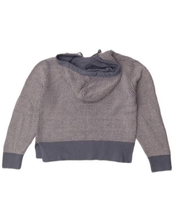 Saltrock Pull à capuche pour femme UK 14 Bleu moyen en coton moucheté