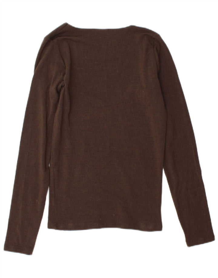 Roccobarocco Haut graphique à manches longues pour femme UK 12 Marron moyen
