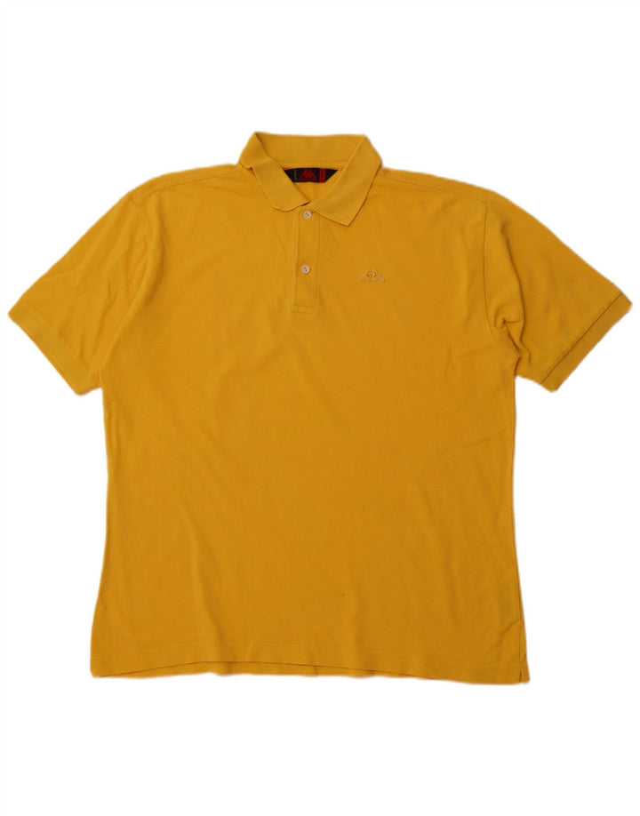 KAPPA Polo Homme Large Jaune Coton