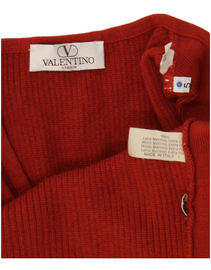 Gilet Valentino Homme Laine Mérinos Rouge Moyen