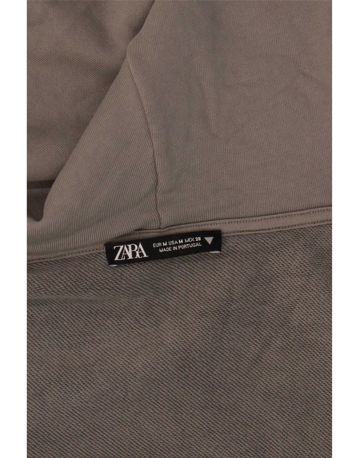 Zara Haut court à capuche pour femme UK 12 Gris moyen