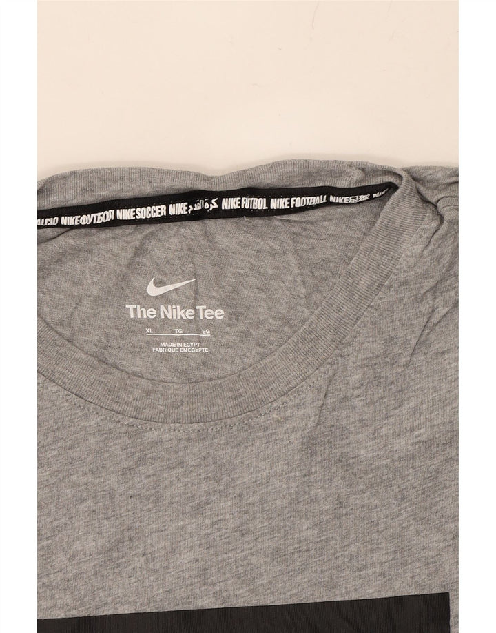 NIKE Mens Graphic T-Shirt Top XL Grey Cotton Vintage Nike and Second-Hand Nike from Messina Hembry 