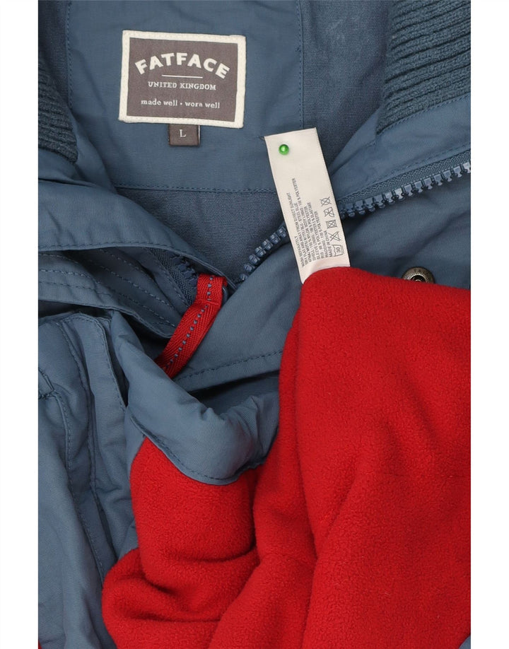 FAT FACE Veste coupe-vent à capuche pour homme UK 40 Large Bleu Nylon