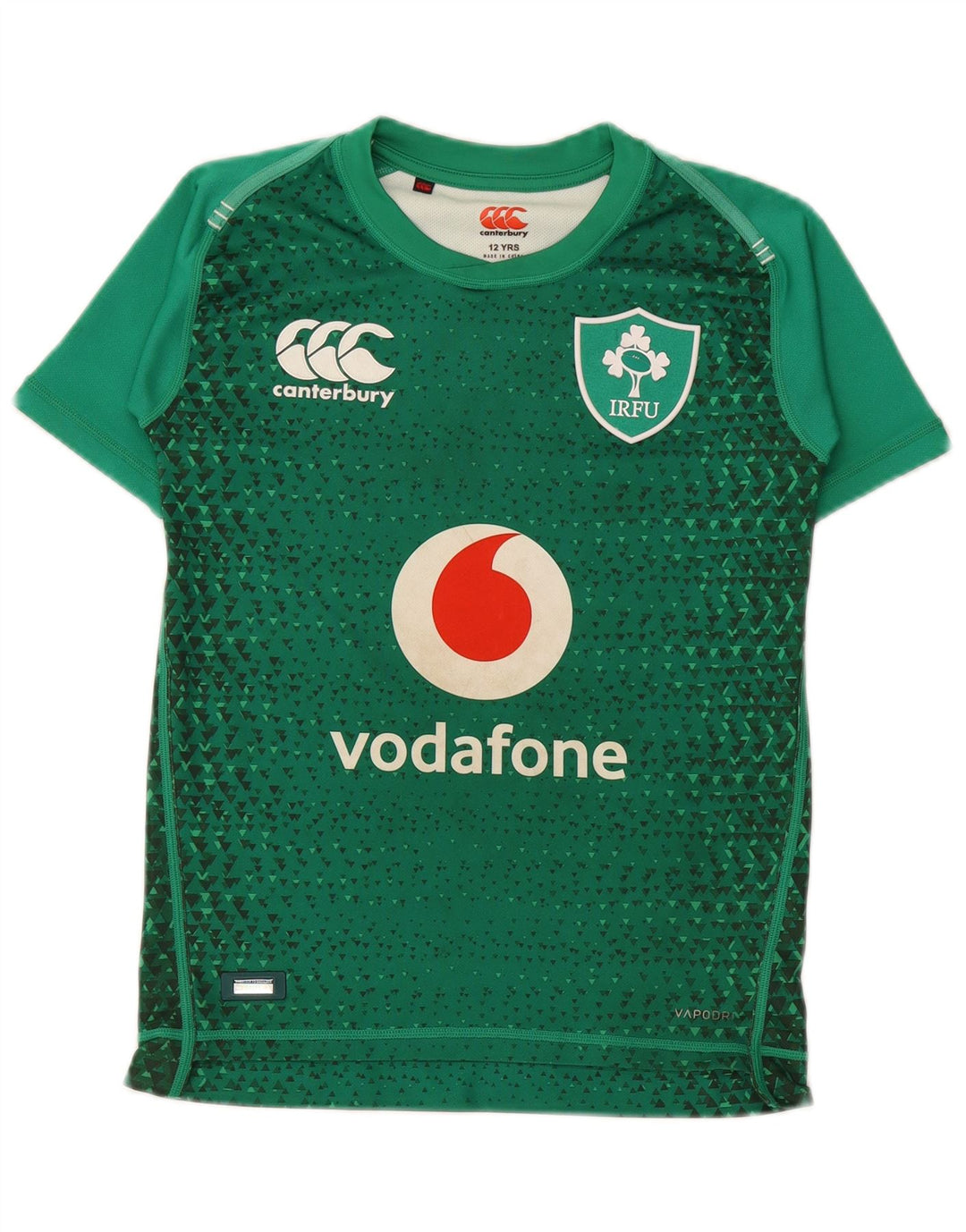 CANTERBURY T-Shirt Graphique IRFU Garçon 11-12 Ans Vert Géométrique
