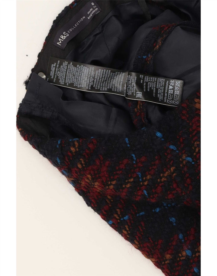 Zara Femme Mini Jupe UK 8 Petit Acrylique À Carreaux Multicolore