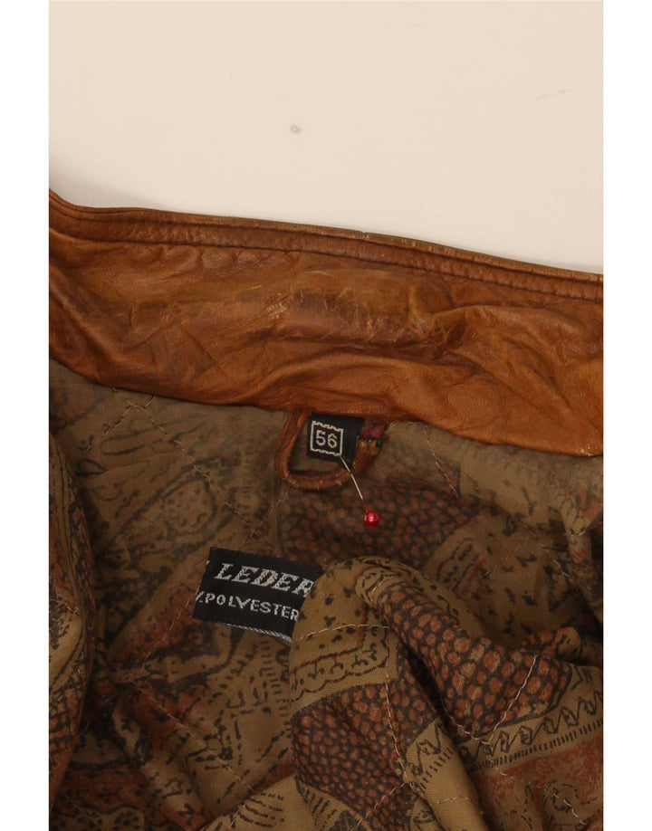 veste en cuir homme vintage IT 56 2XL Marron