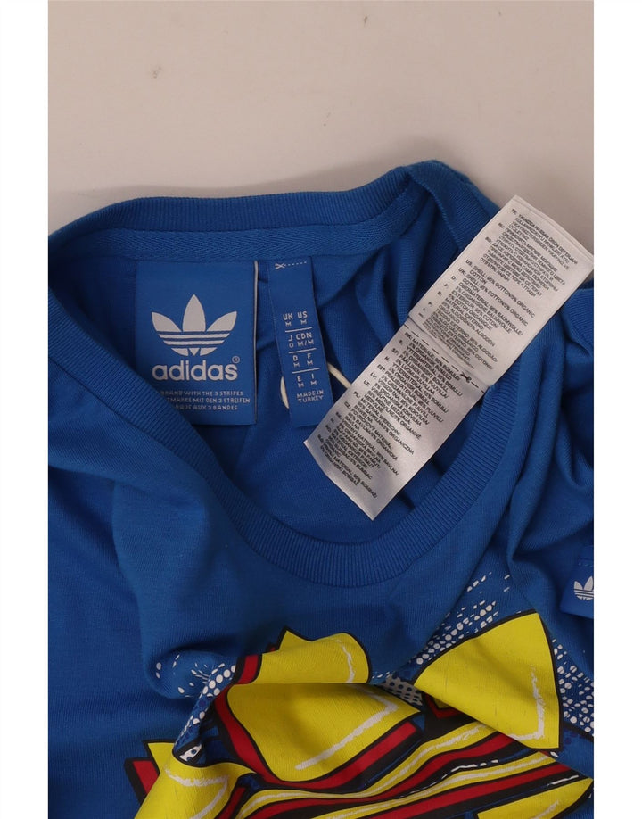 Adidas T-Shirt Graphique Homme Bleu Moyen Coton