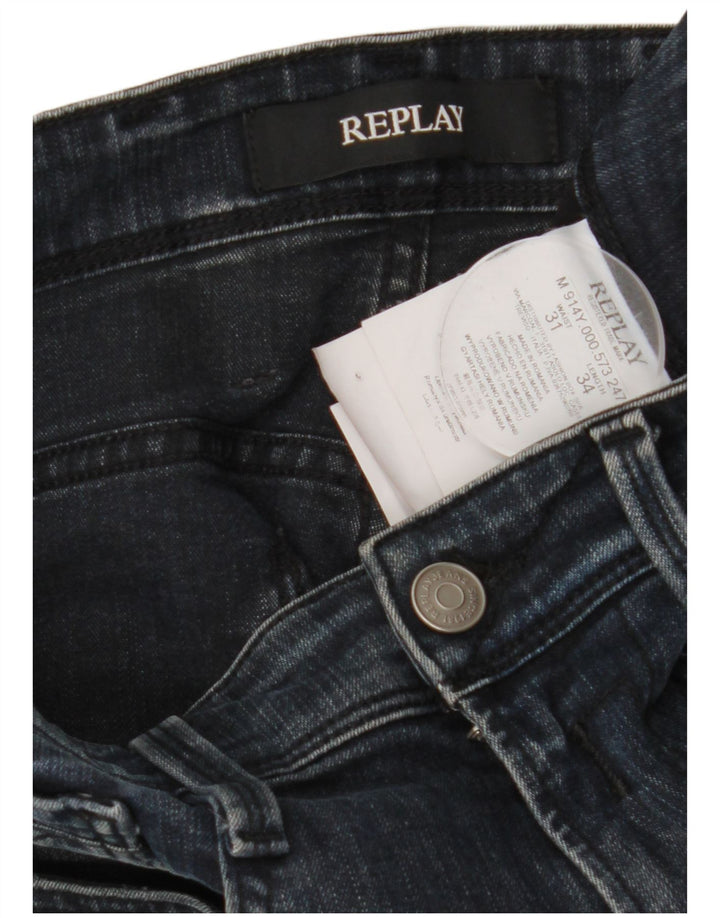 REPLAY Jean Slim Femme W31 L34 Bleu Marine Coton