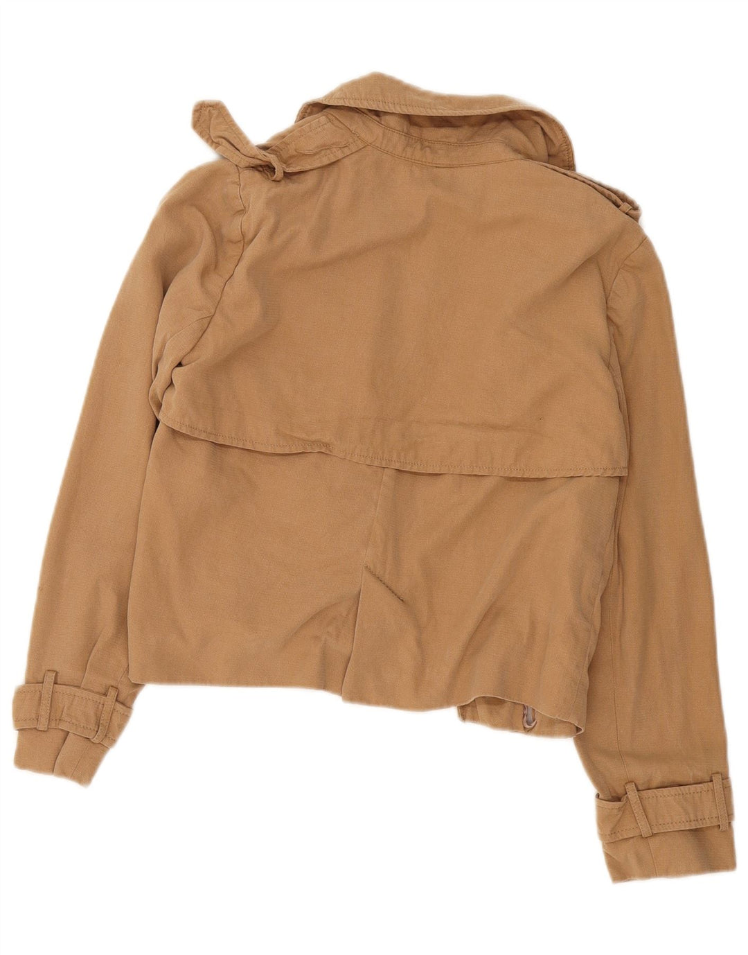 Zara Veste militaire surdimensionnée ouverte pour femme UK 10 Small Beige Lyocell