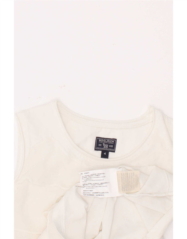Woolrich Haut chemisier sans manches pour fille 3-4 ans Blanc Coton