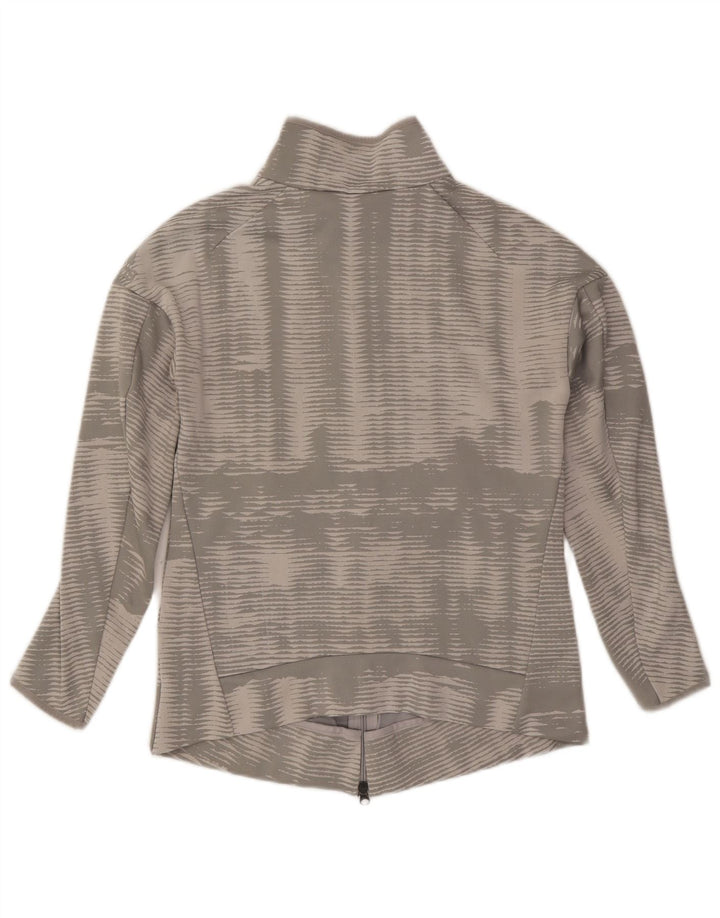 ADIDAS Veste de survêtement pour femme UK 12/14 Polyester rayé gris moyen