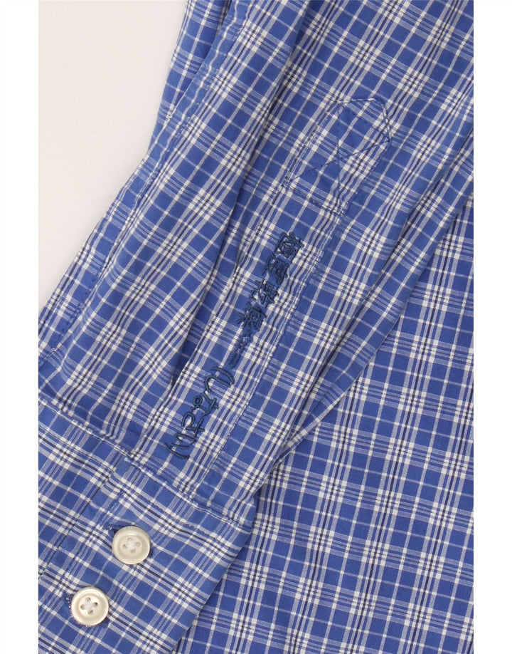 Superdry Chemise Homme Bleu Moyen Carreaux Coton