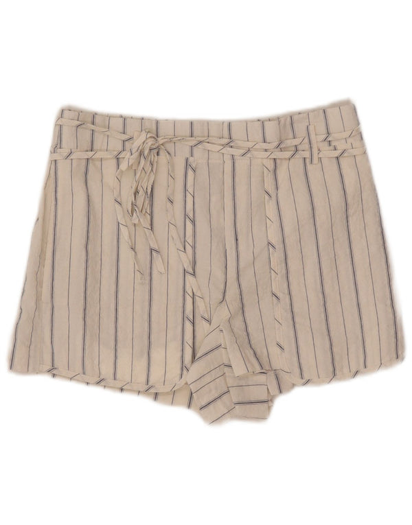 Zara Pantalon chaud taille haute pour femme Petit W26 Blanc rayé